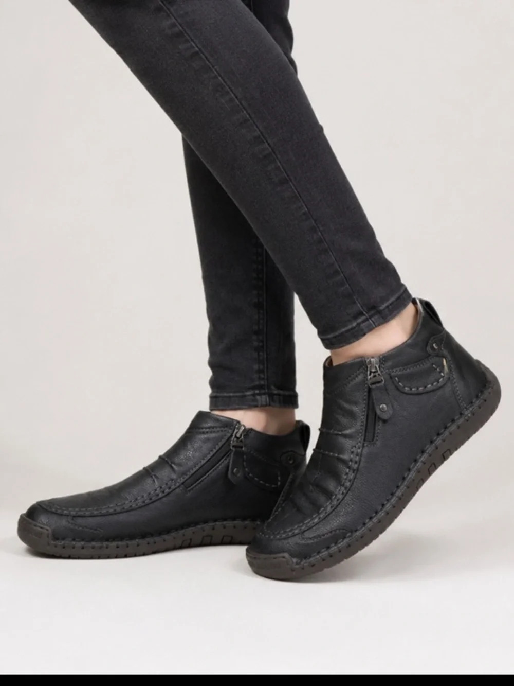 New Grant & Morgan Black Leather Boots Side Zip Comfort Shoes Men’s 12 EU 46